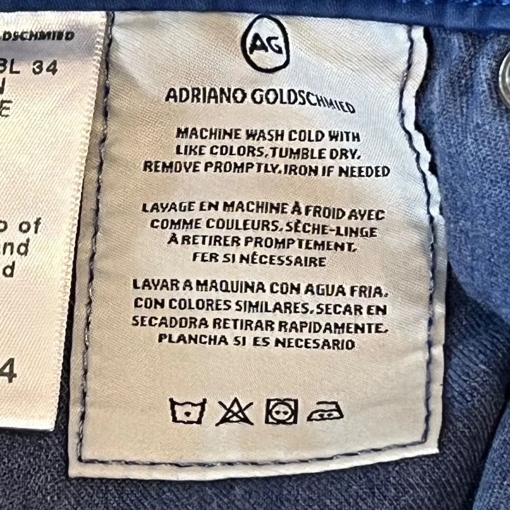 AG Adriano Goldschmied The Graduate Pants Mens 36x34 Blue Tailored Leg